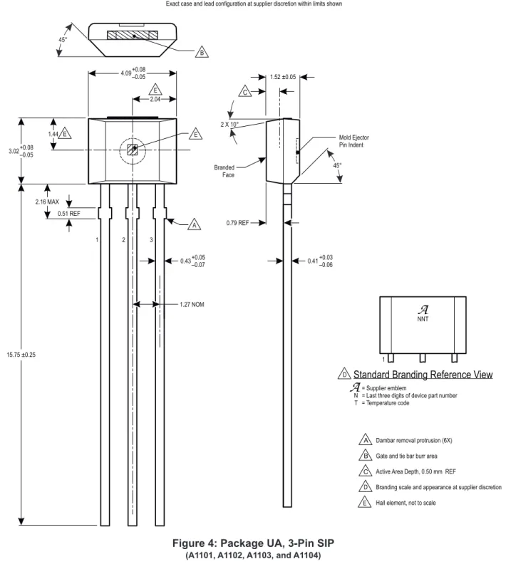 Figure 4: Package UA, 3-Pin SIP