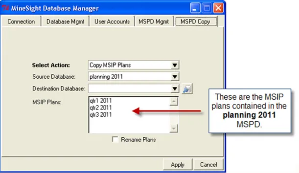 Figure 15 Using the Copy feature to list all the MSIP plans in an MSPD .