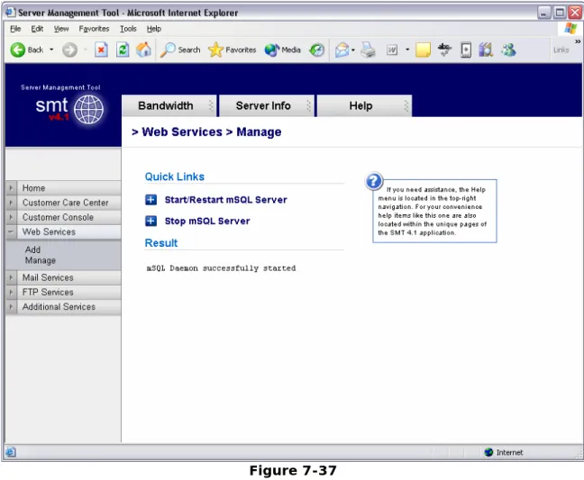 Figure 7-37  Manage mySQL Server 
