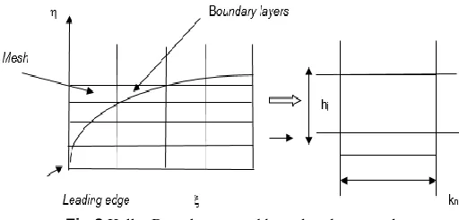 Fig.2 Keller Box element and boundary layer mesh  