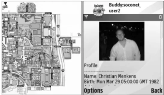 Fig. 4. IMS Social Community Application Phone Screens [1]