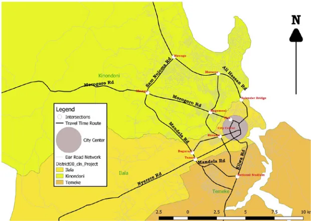 Fig. 1.Dar es Salaam Map Showing Five Main Corridors 