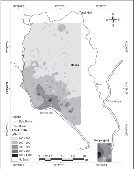 Figure 6: Groundwater Electrical Conductivity distribution map of Dhaka. 