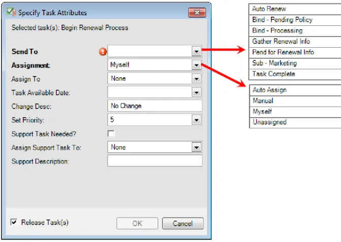 Figure 12: Specify attributes for processing alternatives 