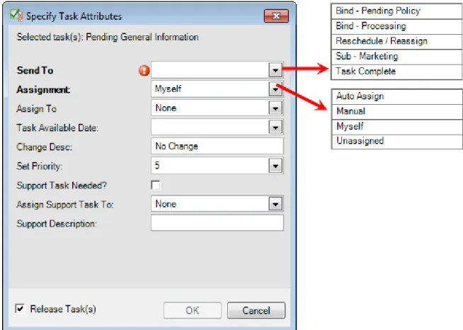 Figure 29: Specify attributes for processing alternatives 