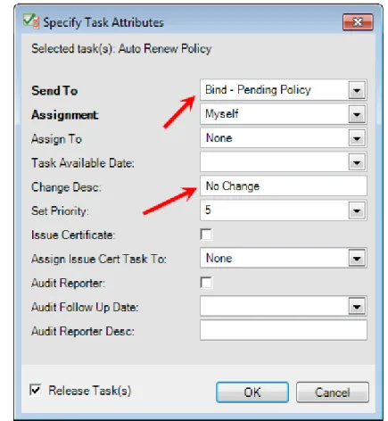 Figure 32: Click OK to release the task 