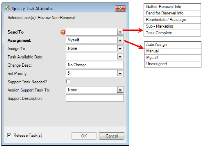 Figure 37: Specify attributes for processing alternatives 