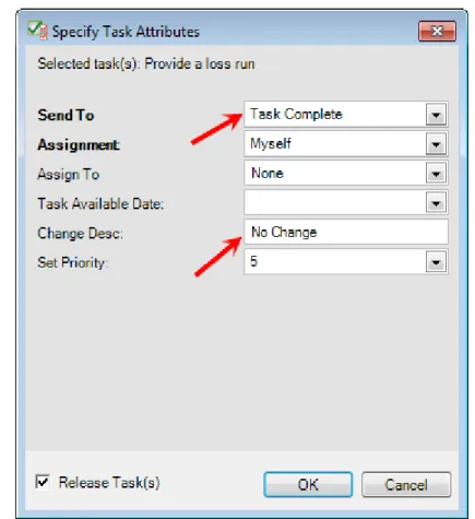 Figure 41: Click OK to release the task 