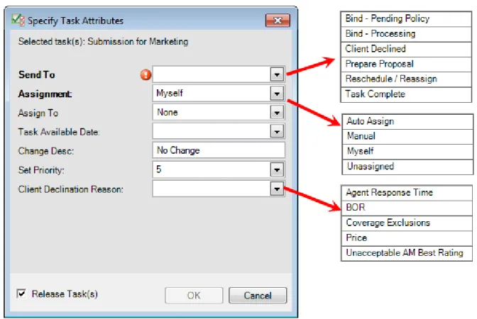Figure 48: Specify attributes for processing alternatives 