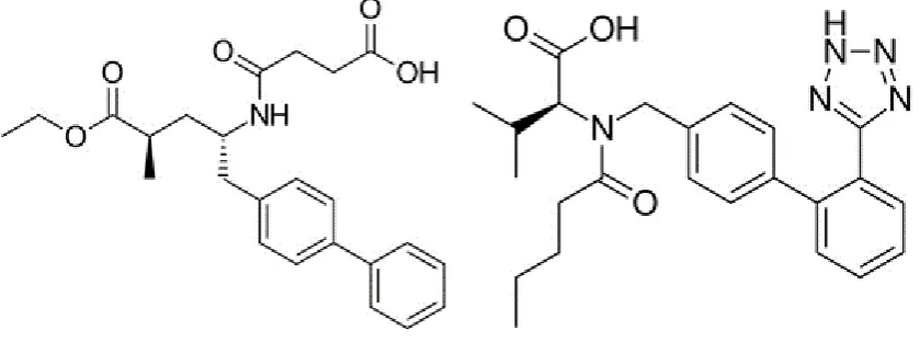 Fig. 1: Chemical structure of Sacubitril.        Fig. 2: Chemical structure of Valsartan