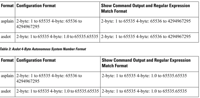 Table 3: Asdot 4-Byte Autonomous System Number Format