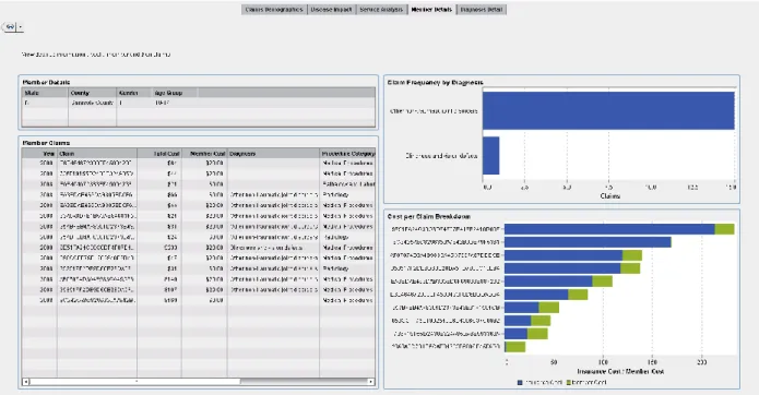 Figure 9: View detailed information about a member and their associated claims. 