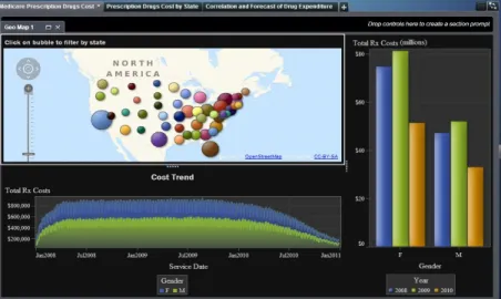 Figure 6: SAS Visual Analytics shows dispersion of Medicare costs by multiple variables 