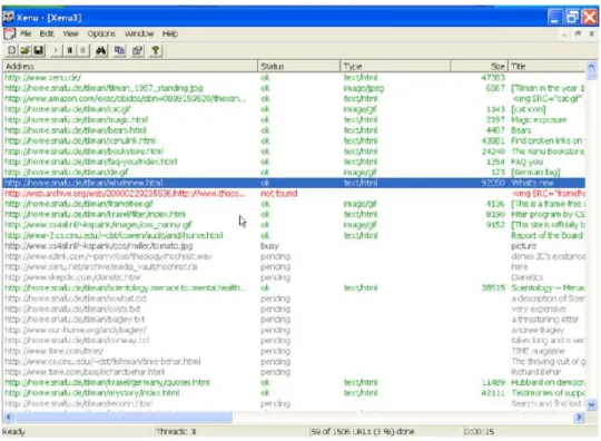 Figure 18. The free Xenu Link Sleuth application automatically shows a list of all the dead links you have on your 