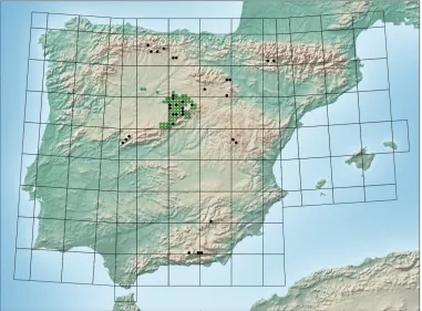 Figure 70. Distribution map of Spialia rosae in the Iberian Peninsula using 10 × 10 km squares of the MGRS system