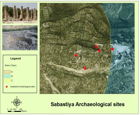 Figure 1.  Map of Sabastiya Archaeological Sites 