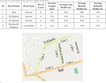 Table 1 Geometric Characteristics of the Study Network