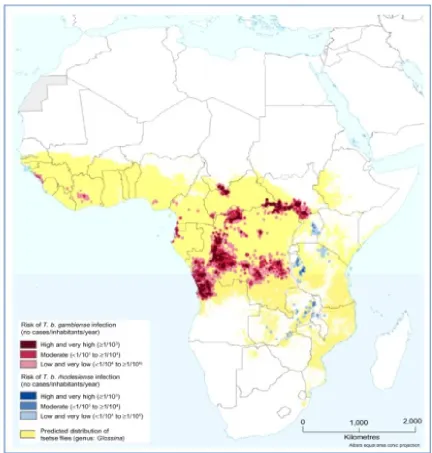 Figure 1-6. Population at risk of HAT in Africa 