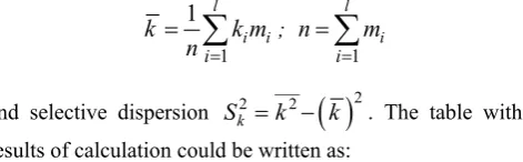 Table 4.  Calculation of sample estimates of the distribution parameters of the quantity of insured events in one contract 