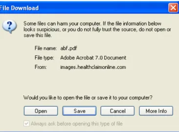 FIGURE 3.3: PDF File Download Message.  Choose Open or Save.
