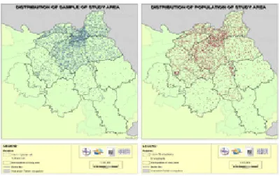 Fig. 1.Sample and Population Distribution Maps of the Study Area