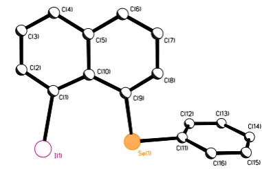 Figure 8 The molecular structure of 1-bromo-8-(phenyltelluro)naphthalene 7 and 1-iodo-8-(phenyltelluro)naphthalene 