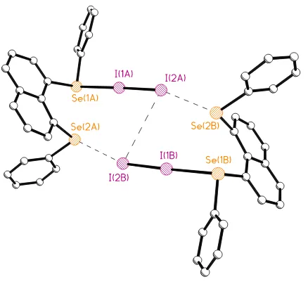 Figure 6 The intermolecular non-bonded short contacts between two neighbouring molecules of adduct 
