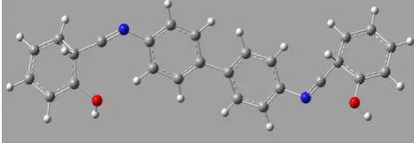 Figure 2.  Molecular structure and numbering scheme of Bis (salysylaldehyde) benzidine 