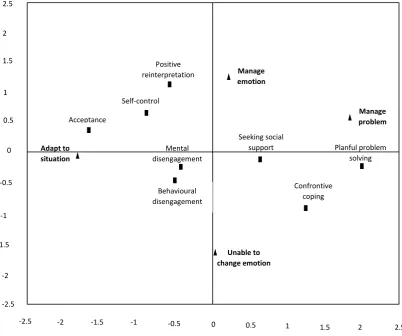 Figure 2.24- Multidimensional scaling solution for eight coping strategies. 