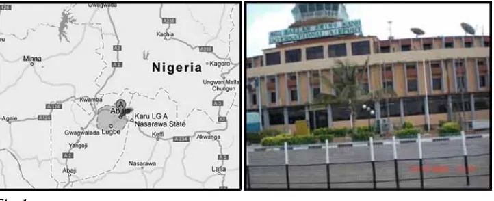 Fig. 1. Location and Front View of Mallam Aminu Kano International Airport Kano 