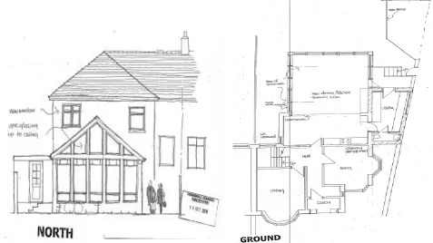 Figure 7: Plans and rear elevation of project District 5 