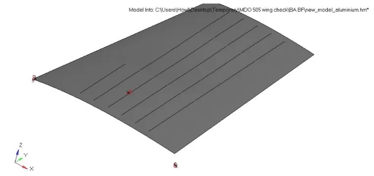 Figure 7b. View of the upper surface skin of the wing in aluminium 