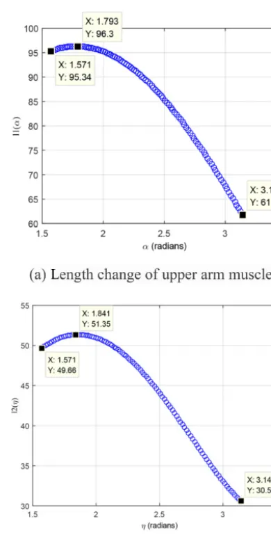 Figure 9. Workspace augmentation function of the two Sarrus-linkage-based muscles.
