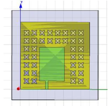 FIG.7.  The Simulation of Microstrip Antenna with EBG Structure 