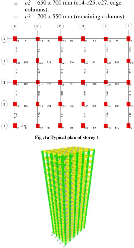 Fig :1a Typical plan of storey 1 