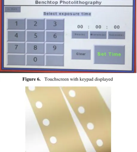 Figure 6.  Touchscreen with keypad displayed 