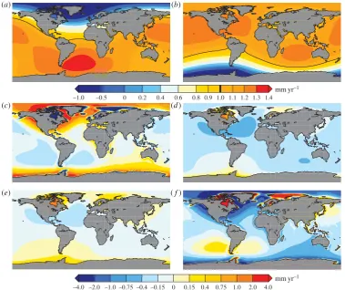 Figure 3. (fig. 4averaged sea-level rise from (in these panels and in the colour bar. These results assume that mass loss occurs rapidly compared with the time over whichthe mantle would flow