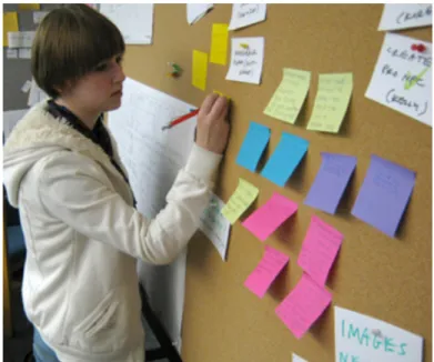 Figure 7: Student adding content to the design board. 
