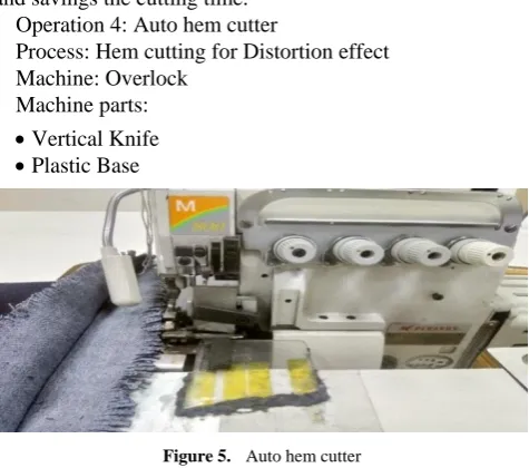 Figure 2.  Added automation on double needle lock stitch machine 
