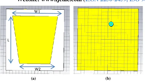 Figure 1 Antenna element in the proposed structures (a) Front view (b) Back view 