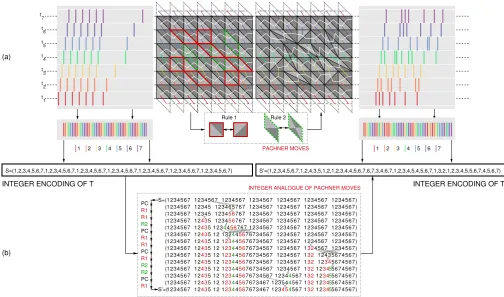 FIG.6:SixdiﬀerentbinaryencodingsofS¯=(1, 2, 3, 1, 2, 3, 1, 2, 3) in a 3 × 4 lattice are represented