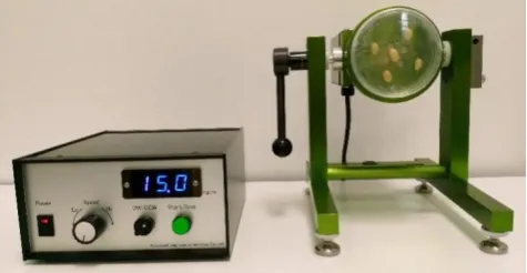 Figure 1.  Representation of the rotational movement of a 2-D Clinostat. Modified from UNOOSA [18] 