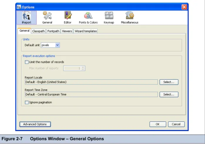 Figure 2-7 Options Window – General Options