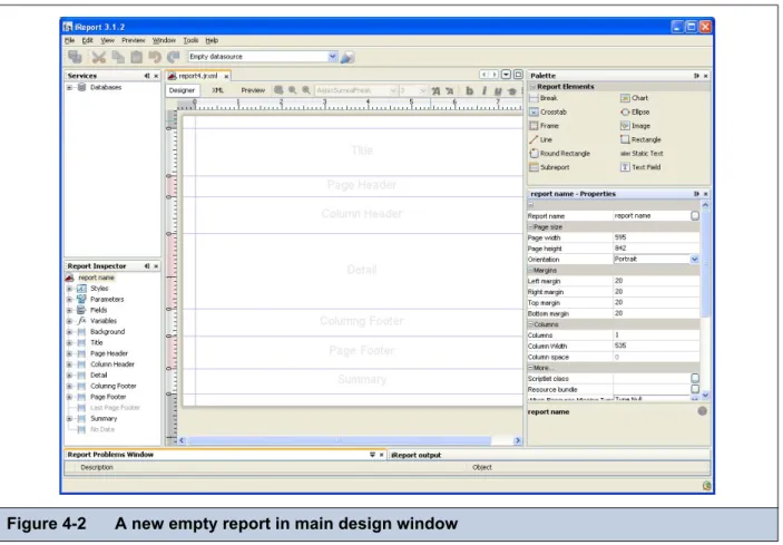 Figure 4-2 A new empty report in main design window