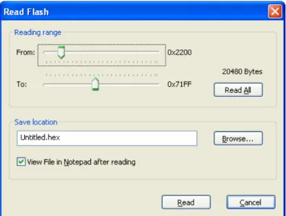 Figure 10: Dialog Box for Flash Reading 