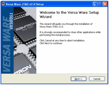 Figure 1: Versa Ware JTAG Setup Screen 