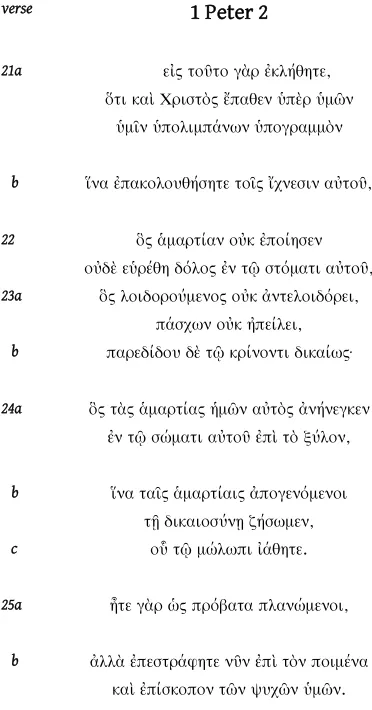 Table 3.1: 1 Peter 2.21-25 (NA 27)