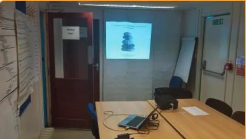 Fig. 1. Research team presenting VM and the 5S to management at one of the visited construction sites