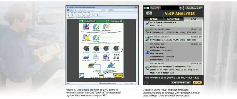 Figure 8. Use a web browser or VNC client to remotely control the OneTouch AT or download capture files and reports to your PC.