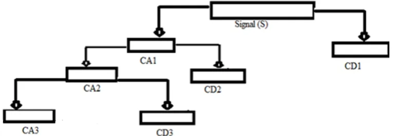 Figure 1 shows the decomposition of a signal based on MRA.  